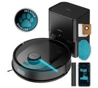 Cecotec Robot Aspirador y Base Autovaciado Conga 7690 Immortal MAX Home M, Navegación Laser, Succión 5000 Pa, hasta 220min Autonomía, Base, 2,5L, Control App, 4en1 Barre, aspira, friega y Pasa mopa