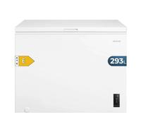 Cecotec Congelador Horizontal 293L Bolero CoolMarket Chest 293P White E. Cesta con Asas, Control Electrónico LED, UltraContact D-Cool, Dual Function, Puerta ZeroG (80º-30º), Fast Freezing, Compacto