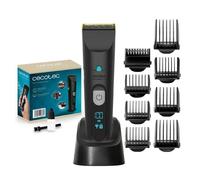 Cecotec Cortapelos Bamba PrecisionCare Wet&Dry. Batería de Litio, Autonomía 120 mins, Cuchillas de Acero Inox con Recubrimiento de Titanio, IPX6, Modo con Cable, Incluye 8 Peines