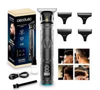 Cecotec Cortapelos y Perfiladora Profesional Bamba PrecisionCare Samurai, Cuchilla Afilada de Alto Rendimiento, 4 Peines guia 1-4 mm, Cabello y Barba, Autonomía 120 min, Pantalla, Gris