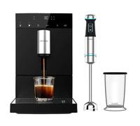 Cecotec Cremmaet Compact 1,1L Cafetera Superautomática + Power TitanBlack 1200 XL Batidora de Mano
