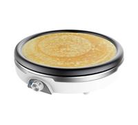 Cecotec Crepera Fun Crepestone XL INOX. 1350 W, Acero inoxidable, Placa con Revestimiento Antiadherente y extraíble, Termostato Regulable, Rodillo y Espátula Incluidos, 38 cm