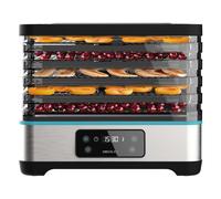 Cecotec Deshidratador de Alimentos VitaDry Pro. 300 W, Deshidratadora de Frutas con 5 Bandejas Altura Regulable, Pantalla Digital, Temporizador 30 min a 48 hs, Temperatura 35º-70º, Inox