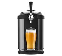 Cecotec Dispensador de Cerveza BeerFlow Steel 5000, 65 W, Rango Temperatura controlada de 2 a 12ºC, Barriles universales presurizados 5L, Indicador temperatura LED, Asa transporte, Antideslizante