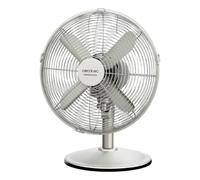 Cecotec Ventilador de Sobremesa EnergySilence 610 SteelDesk. 40 W, Acabado en Acero, Diámetro 12" con 4 Aspas, 3 Velocidades, Oscilación, Altura ajustable, Máxima seguridad