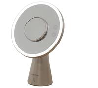 Cecotec Espejo de Maquillaje Redondo con Función Lámpara y Altavoz FaceCare Mirror&Sound. Triple Función, Recargable, Accesorio Aumento 10x, 3 Intensidades de Luz, Botón Táctil, Carga Tipo C