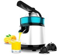 Cecotec Exprimidor Eléctrico de Brazo para Naranjas y Cítricos EssentialVita Hyden 120 Steel. 120W, 2 Conos Desmontables de Diferente Tamaño, el Grande de Acero inox y el Pequeño de Plástico, 250ml