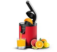 Cecotec Exprimidor Eléctrico de Brazo para Naranjas y Cítricos Xqueeze RetroJuice 600 Red. 600W, Estilo Retro, Filtro de Acero Inoxidable, Cono de Plástico, Palanca para Extraer Pulpa, Antigoteo