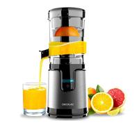 Cecotec Exprimidor de Naranjas Eléctrico de Torre Essential TowerAdjust Easy Steel. 140W, Capacidad de 0,35L, Incluye un Filtro y un Cono de Plástico, Única Dirección de Rotación, Desmontable