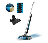 Cecotec Fregona Eléctrica FreeGo Wash Twice Spray. 60 W, Autonomía 40 mins, Doble Rodillo, Depósito de Agua Limpia de 450 ml y Sucia de 350 ml, Pulverizador de Agua y Base de Autolimpieza, Gris