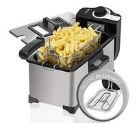 Cecotec Freidora CleanFry 3L. 3L, temperatura hasta 190 ° C, recipiente esmaltado y apto para lavavajillas, filtro de aceite para mantener limpio el aceite, 2000W