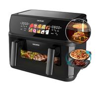 Cecotec Freidora de Aire 10 L Cecofry&Grill Duoheat 10000 2800W | Cuatro Resistencias para Dorado Perfecto, Temperatura Dual, Pared Divisoria Móvil, Dos Cestillos Independientes, Plancha