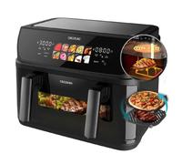 Cecotec Freidora de Aire 10L, 4 Resistencias, Air Fryer, Cecofry&Grill Duoheat 10000. 2800W, Dorado Perfecto y Sabor de Parrilla en Carnes, Pared Divisoria Móvil, Temperatura dual, 10 Menús