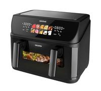 Cecotec Freidora de Aire 10L, 4 Resistencias, Air Fryer, Cecofry&Grill Duoheat 10000. 2800W, Dorado Perfecto y Sabor de Parrilla en Carnes, Pared Divisoria Móvil, Temperatura dual, 10 Menús