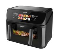 Cecotec Freidora de Aire 10L, 4 Resistencias, Air Fryer, Cecofry&Grill Duoheat 10000. 2800W, Dorado Perfecto y Sabor de Parrilla en Carnes, Pared Divisoria Móvil, Temperatura dual, 10 Menús