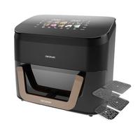 Cecotec Freidora de Aire 11L con Triple Grill y Ahumador Cecofry&Grill Smokin' 11000 Plus. 2900W, Grill en Parte Superior e Inferior, Dorado Perfecto, Sabor Parrilla en carnes, Pared Divisoria Móvil