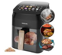 Cecotec Freidora de Aire 4.5 L Cecofry&Grill Smokin' 4500 1900W | Doble Grill Integrado, Función Ahumador, Dorado Perfecto en Carnes, Sabor de Parrilla, Platos Saludables, 10 Menús