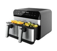 Cecotec Freidora de Aire Digital de 9L Air Fryer Cecofry Advance 9000 Inox. 2800W, 2 Cubetas de 4,5L, Temperatura Dual, Temperatura Regulable de 80-200 ºC, 7 Programas, Panel Táctil Multifunción