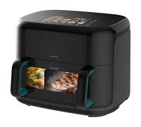 Cecotec Freidora de Aire sin Aceite 10L Plancha Grill Doble Resistencia Ahumador Integrado Air Fryer Cecofry&Grill Smokin'Prime 10000. 2800W, Pared Divisoria Móvil, 40-200 °C