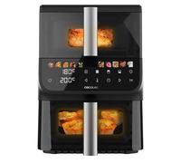 Cecotec Freidora de Aire sin Aceite - Air Fryer 10L Cecofry DuoLevel 10000 DuoSize Window. 2000W, Diseño Vertical, 2 Cubetas 3.5L y 6.5L, Sync, 10 Menús, Temp 80-200ºC, Ventana Superior, Panel Táctil