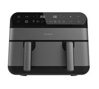 Cecotec Freidora de Aire sin Aceite Air Fryer 9L Cecofry Advance 9000 Full Inox. 2800W, 2 Cubetas 4.5L Pared Divisoria, Sync, 8 Menús, Temp 30-200ºC, PerfectCook, Acero Inoxidable, Panel