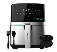 Cecotec Freidora de Aire sin Aceite de 5,5 L Air Fryer Cecofry Full Inox 5500 Pro con Accesorios. 1700 W, Dietética y Digital, Táctil, Acabados en Acero Inox, 8 Modos, Pack de Accesorios