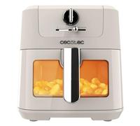 Cecotec Freidora de Aire sin Aceite de 5 L con Ventana Air Fryer Cecofry Antique 5000 Window. 1500 W, Digital, Área de Cocinado de 5 L y Tecnología PerfectCook, Diseño Retro en Blanco
