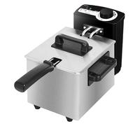 Cecotec Freidora Eléctrica con Aceite Cleanfry 1.5 L. 1000W, Acero Inoxidable, Filtro OilCleaner, Temperatura 190ºC, Cubeta Esmaltada apta Lavavajillas, Indicador Luminoso, Sobrecalentamiento