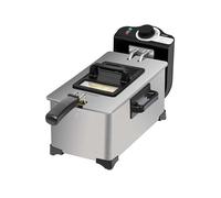 Cecotec Freidora Eléctrica de 3L Cleanfry 3 L. 2000W, Acero inoxidable, Filtro OilCleaner, Cuerpo, Cubeta, Tapa y Cestillo de Acero Inoxidable, Tapa con Ventana y Filtro Antiolores