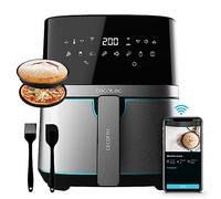 Cecotec Freidora sin Aceite Inteligente 5,5 L de Aire Caliente con Accesorios Cecofry Full Inox 5500 Connected Pack, 1700 W, Control APP y Táctil, Termostato Regulable, Acero Inox