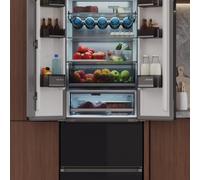 Cecotec Frigorífico Combi Total No Frost Bolero CoolMarket Combi F2D 395 Black Glass E, 395 L, Alto 185x59,8 cm