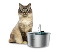 Cecotec Fuente para Gatos Automática Mascotas Pumba 3200 Refresh INOX. Capacidad de 3,2L, Acero Inoxidable, Filtro Alto Rendimiento, Silenciosa, Diseño de Cascada, IPX4, Fácil Limpieza