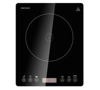 Cecotec Placa de Inducción Portátil 1 Fuego Full Magma Slim. 2000W de Potencia en 8 Niveles, Diseño en Cristal de Alta Resistencia, Display Táctil, Temporizador, Fácil Limpieza
