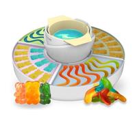Cecotec Máquina de Hacer Golosinas Fondue de Chocolate Gummy Maker Fun&Sugar Gummy. 2 en 1, 40 W, 4 Moldes de Silicona, 4 Bandejas Desmontables, Diseño Compacto, Fácil de Limpiar
