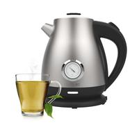 Cecotec Hervidor de Agua 1,7L Thermosense 620 Retro Steel. 2200 W de Potencia, Filtro Antical, Base 360°, Termómetro Analógico, Seguridad Doble, Acero Inoxidable 18/10