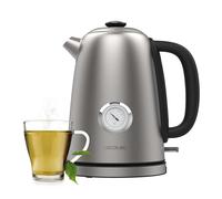 Cecotec Hervidor de Agua Eléctrico 1,7L Thermosense 620 Vintage. 2200W, Cuerpo de Acero Inoxidable, Filtro Antical, Base 360°, Termómetro Analógico, Protección Doble, Recipiente sin Cables