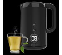 Cecotec Hervidor de Agua Eléctrico de 1,7 Litros con Pantalla Táctil Thermosense 600 Touch Neo, 2200W, Interior de Acero Inoxidable, 7 Niveles de Temperatura, Apagado Automático, Negro