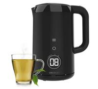 Cecotec Hervidor de Agua Eléctrico de 1,7 Litros con Pantalla Táctil Thermosense 600 Touch Neo, 2200W, Interior de Acero Inoxidable, 7 Niveles de Temperatura, Apagado Automático, Negro