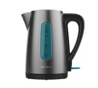 Cecotec Hervidor de Agua Eléctrico de 1,7L Thermosense 210 Steel. 2200W, Cuerpo de Acero Inoxidable, Base con Giro de 360º, Asa Ergonómica Tacto Frío, Indicador Luminoso, Doble Sistema de Protección