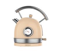 Cecotec Hervidor de Agua Eléctrico ThermoSense 420 Light Beige. 1,8 Litros de capacidad, 2200 W, Medidor de Temperatura, Base 360º, Acero Inoxidable, Estilo Vintage, Beige