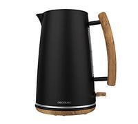 Cecotec Hervidor de Agua ThermoSense 400 Black Woody. 3000 W, Capacidad 1,7 Litros, Acero Inoxidable, Libre BPA, Base con Giro 360º, Filtro Antical Desmontable, Sistema de Seguridad