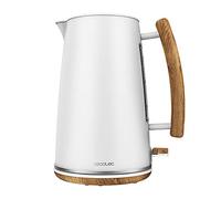 Cecotec Hervidor de Agua ThermoSense 400 White Woody. 3000 W, Capacidad 1,7 Litros, Acero Inoxidable, Libre BPA, Base con Giro 360º, Filtro Antical Desmontable, Sistema de Seguridad