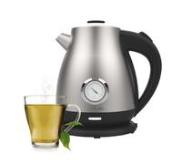 Cecotec Hervidor de Agua 1,7L Thermosense 620 Retro Steel. 2200 W de Potencia, Filtro Antical, Base 360°, Termómetro Analógico, Seguridad Doble, Acero Inoxidable 18/10