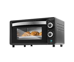 Cecotec Horno de sobremesa Bake&Toast 1090 Black, 10 L, 1000 W, Temporizador 60min, Temperatura regulable hasta 230ºC, bandeja para hornear, parrilla y una asa con pinzas