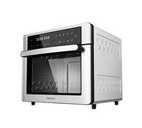 Cecotec Horno Freidora de Aire Caliente Bake&Fry 3000 Touch Steel. 1600 W, 30 Litros, Convección, Pantalla Táctil, 9 Funciones, Temperatura y Altura Regulable, Acero Inoxidable