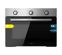 Cecotec Horno Integrable 45cm Alto Convencional Bolero Hexa C134500 Inox A. 2600W, 56L de Capacidad, Bajo Consumo, 4 Funciones