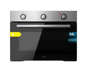 Cecotec Horno Integrable Convencional de 56L Bolero Hexa C134500 Glass Black A. 2600W, 4 Funciones, Modo Convección