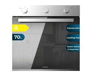 Cecotec Horno Integrable Multifunción 70L Bolero Hexa M236000 Mirror Time. 2800W, 6 Funciones, Temporizador, Steam Base XXL