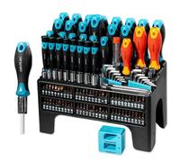 Cecotec Juego de Destornilladores 126 Piezas HardGyro 1260 Magnetic. Acero CR-V, 3 Destornilladores VDE, 60 Puntas S2, Carraca, Magnetizador, Llaves de Vaso y Allen, Buscapolos, Soporte Incluido