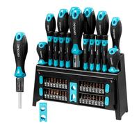 Cecotec Juego de Destornilladores 51 Piezas HardGyro 510 Magnetic. Acero CR-V, 32 Puntas S2, Destornillador Portapuntas con Carraca, Magnetizador, 8 Destornilladores de Precisión, Soporte Incluido